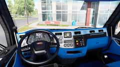 Preto e azul, interior em um Peterbilt 579 para American Truck Simulator
