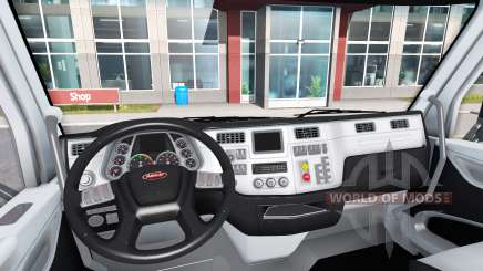 Preto e branco no interior de um Peterbilt 579 para American Truck Simulator
