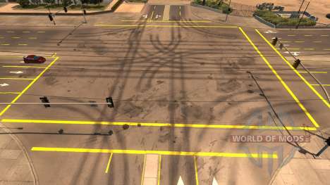 Amarelo marcações da estrada para American Truck Simulator