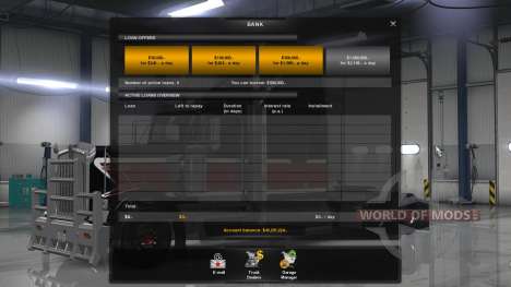 Nova economia (Klaas Economia Mod - V1.1.11) para American Truck Simulator