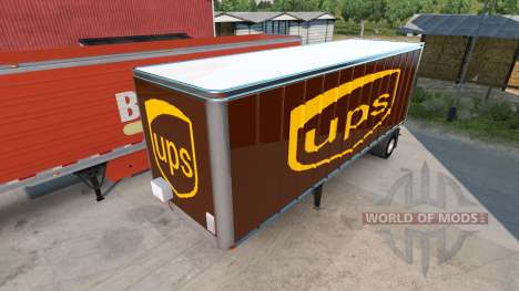 Peles UPS e Americano Trailer Trabalha no traile para American Truck Simulator