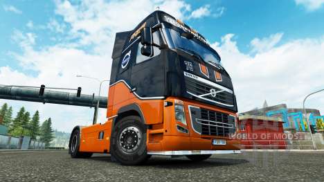 Equipe de corrida da pele para a Volvo caminhões para Euro Truck Simulator 2