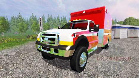Ford F-350 [fire department] para Farming Simulator 2015