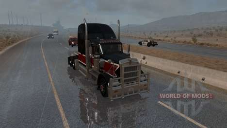 A chuva de novo (3D Realistas ASMR Chuva, Neblin para American Truck Simulator