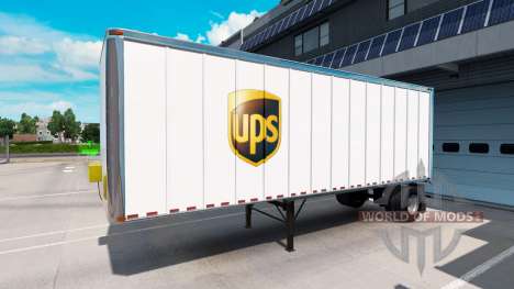 Peles UPS e FedEx para reboques para American Truck Simulator
