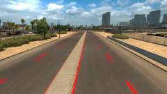 Vermelho marcações da estrada para American Truck Simulator