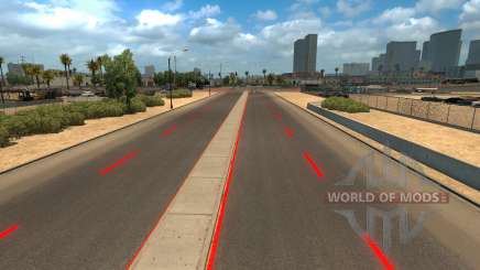 Vermelho marcações da estrada para American Truck Simulator
