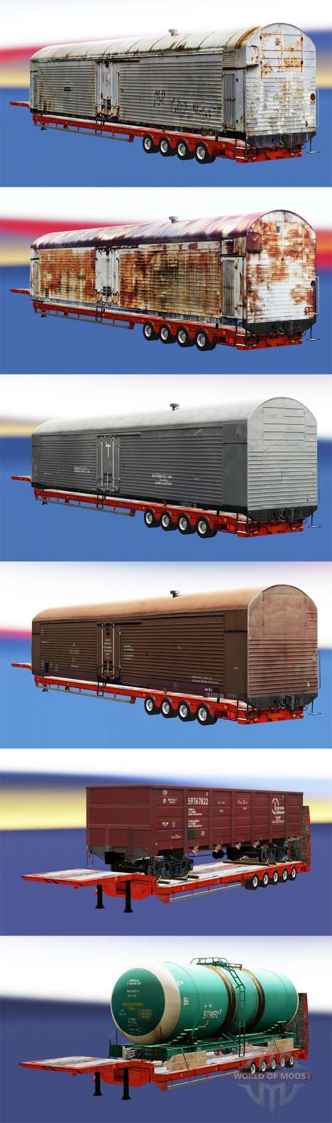 Semi-reboques com zeleznodoroznyj composições para Euro Truck Simulator 2