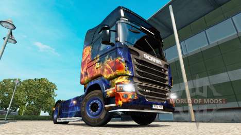 Azul de Fogo para a pele do Scania truck para Euro Truck Simulator 2