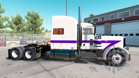 De pele Branca E Roxa para o caminhão Peterbilt  para American Truck Simulator