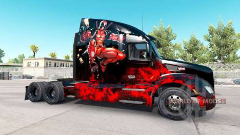 Deadpool pele para o caminhão Peterbilt para American Truck Simulator