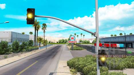 Longa luz amarela do semáforo para American Truck Simulator