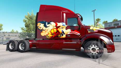 Mulher maravilha pele para o caminhão Peterbilt para American Truck Simulator