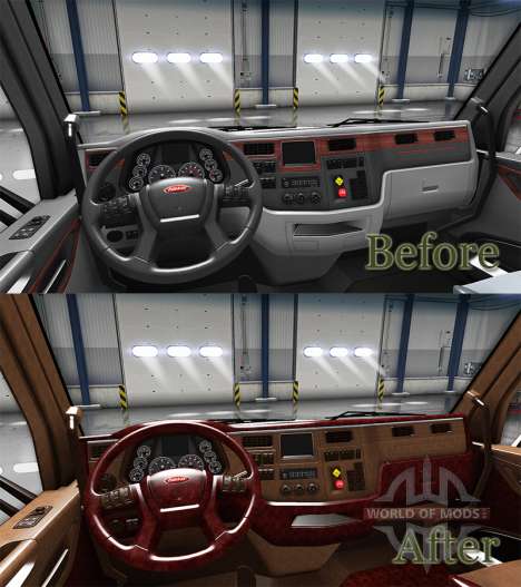 O luxo do interior Peterbilt 579 para American Truck Simulator