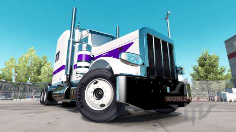 De pele Branca E Roxa para o caminhão Peterbilt  para American Truck Simulator