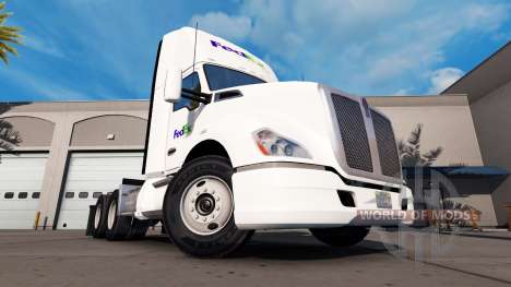 A pele do Fed Ex caminhão Kenworth para American Truck Simulator