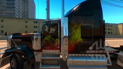 Kenworth W900 Guns and Roses Skin para American Truck Simulator