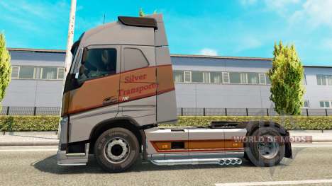 Prata Transportes de pele para a Volvo caminhões para Euro Truck Simulator 2