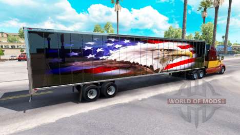 A pele da American eagle na traseira de um semi para American Truck Simulator