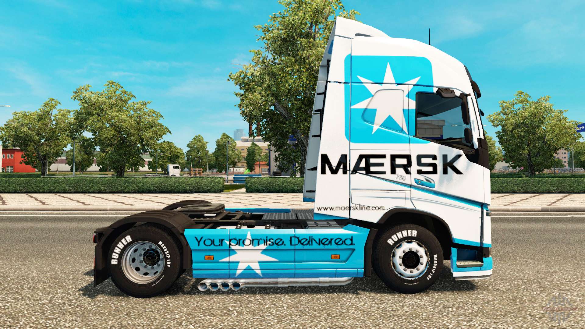 A Maersk pele para a Volvo caminhões para Euro Truck