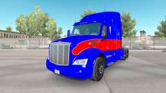 O vermelho e o azul da pele para o caminhão Peterbilt para American Truck Simulator