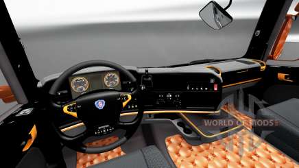Preto e laranja do interior para a Scania para Euro Truck Simulator 2