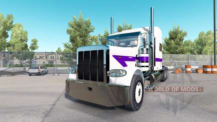 De pele Branca E Roxa para o caminhão Peterbilt 389 para American Truck Simulator
