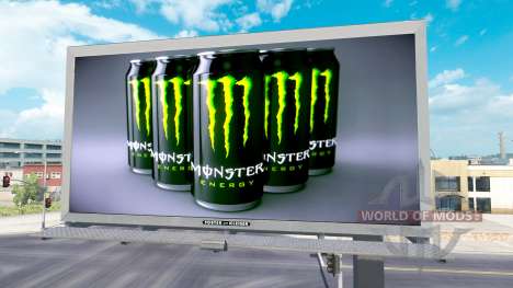 Monster Energy publicidade em outdoors para American Truck Simulator