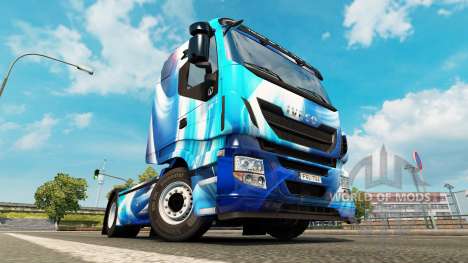 Pele Azul Abstrato para o caminhão Iveco para Euro Truck Simulator 2