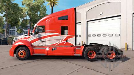 A pele da Faixa Vermelha do caminhão Kenworth para American Truck Simulator