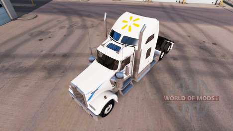 Pele Walmart no caminhão Kenworth W900 para American Truck Simulator
