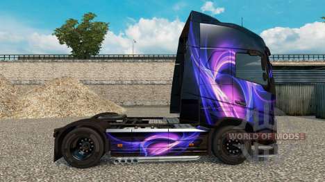 A pele de Preto E Roxo em um caminhão Volvo para Euro Truck Simulator 2