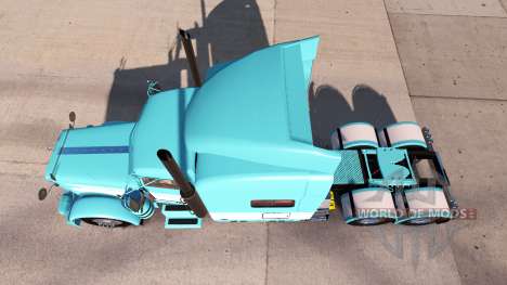 A pele Azul-Branco para o caminhão Peterbilt 389 para American Truck Simulator