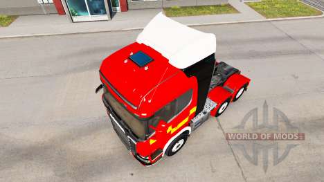 Para a pele do Fogo Caminhão trator Scania R730 para American Truck Simulator