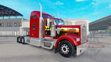 Pele California Dreamin no caminhão Kenworth W90 para American Truck Simulator