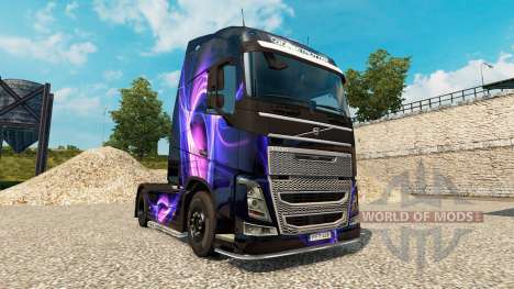 A pele de Preto E Roxo em um caminhão Volvo para Euro Truck Simulator 2