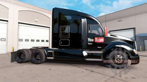A pele do YouTube em um Kenworth trator para American Truck Simulator