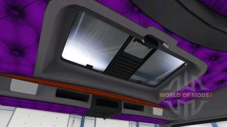 Interior roxo Kenworth W900 para American Truck Simulator