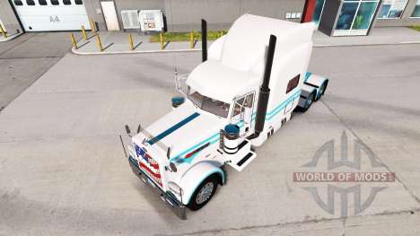 A pele Azul e branco para o caminhão Peterbilt 3 para American Truck Simulator