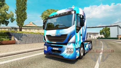 Pele Azul Abstrato para o caminhão Iveco para Euro Truck Simulator 2