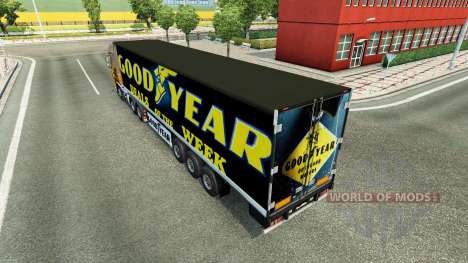 A pele da Goodyear sobre o trailer para Euro Truck Simulator 2