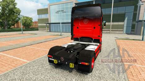 A pele de Preto E Vermelho, para trator Scania R para Euro Truck Simulator 2