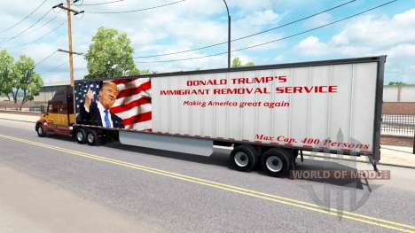 Pele Trump no trailer para American Truck Simulator