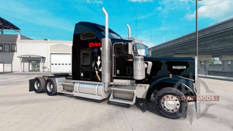 Pele Elvira no caminhão Kenworth W900 para American Truck Simulator