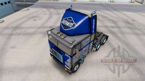 Pele Overnite no caminhão Freightliner FLB para American Truck Simulator