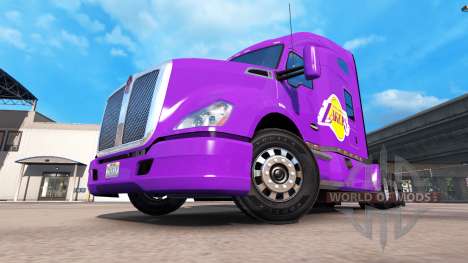 A pele do Los Angeles Lakers sobre o trator Kenw para American Truck Simulator