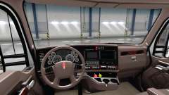 Luxo marrom interior Kenworth T680 para American Truck Simulator