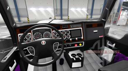 Interior roxo Kenworth W900 para American Truck Simulator