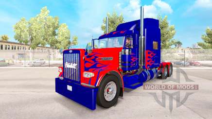 Optimus Prime skin para o caminhão Peterbilt 389 para American Truck Simulator