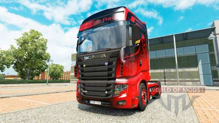 A pele de Preto E Vermelho, para trator Scania R700 para Euro Truck Simulator 2